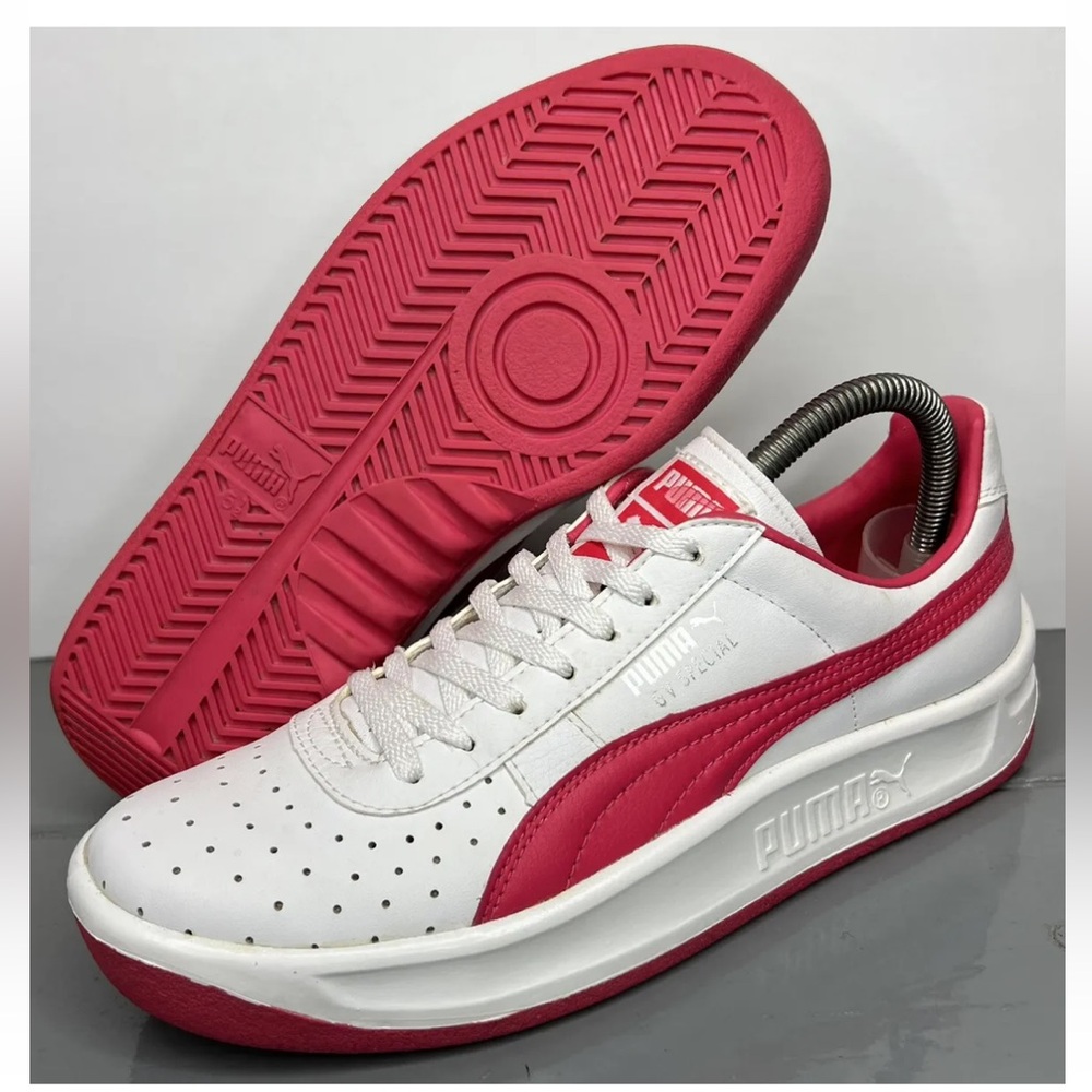 Puma GV Special Womens Lifestyle/Sport Leather White/Deep Pink 344765-22 Sz 6.5